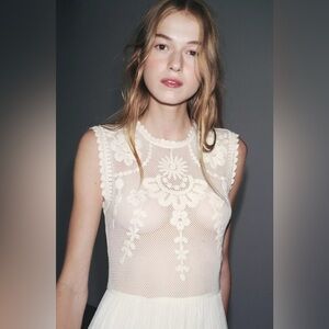 Embroidered combination dress